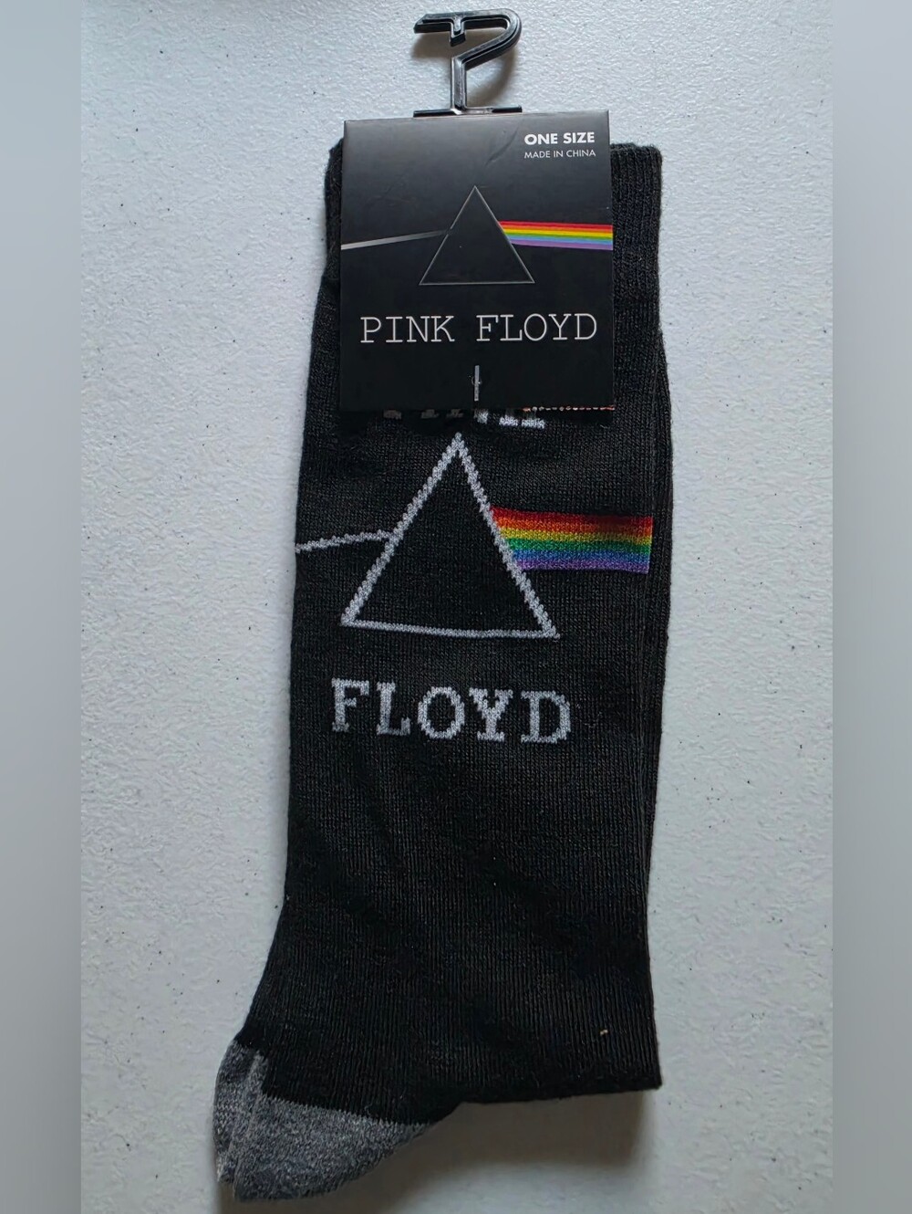 Pink Floyd unisex long black socks size 7-12